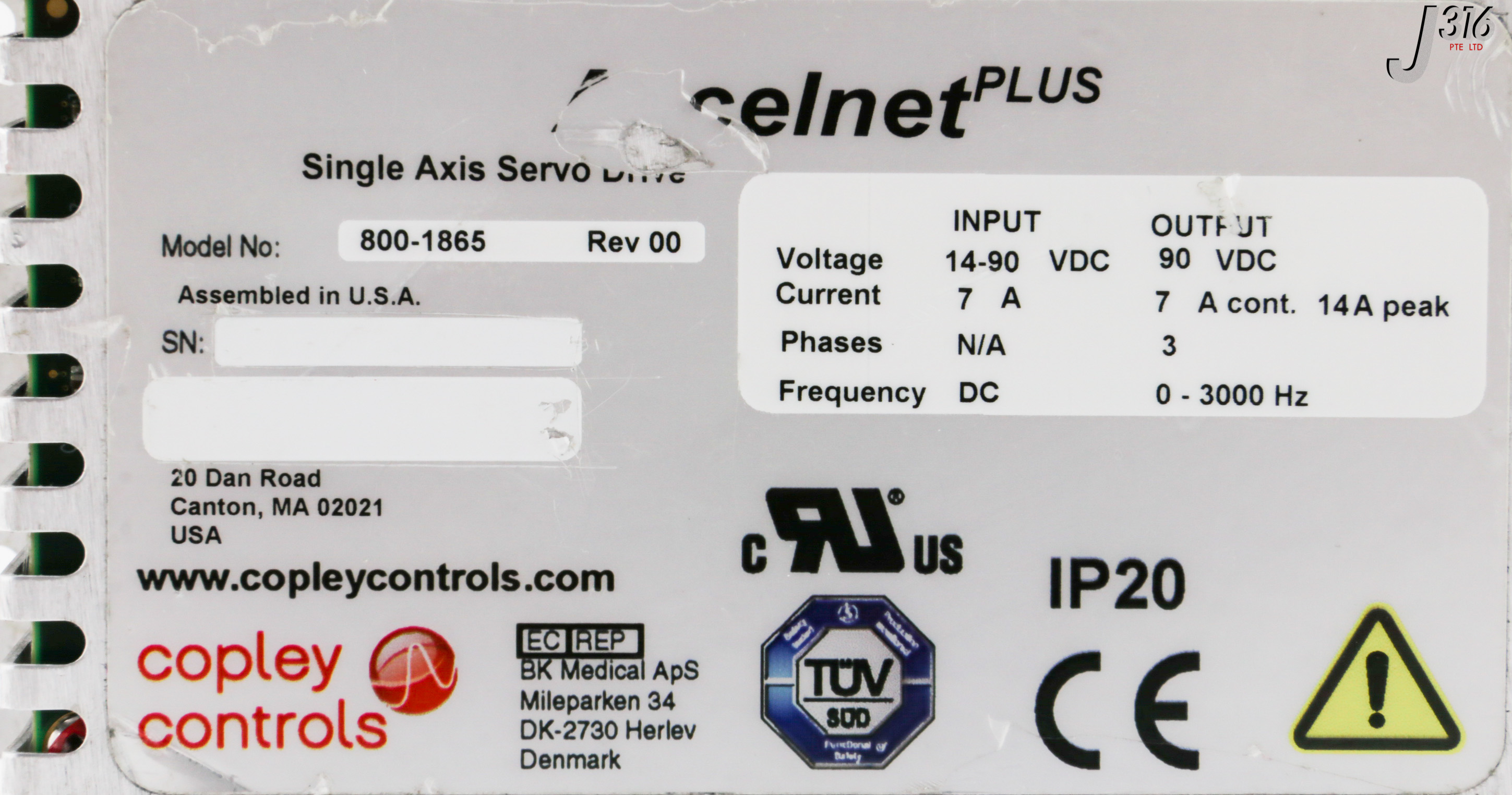 32071 COPLEY CONTROLS SINGLE AXIS SERVO DRIVE, ACCELNETPLUS 800